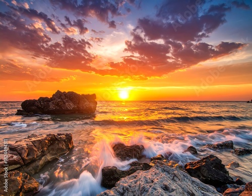 Fototapeta Naklejka Na Ścianę i Meble -  sunset over the sea