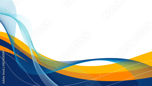 Abstract wave background with blue and yellow colors