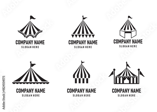 Circus Tent Logo Collection - Carnival Marquee Icons