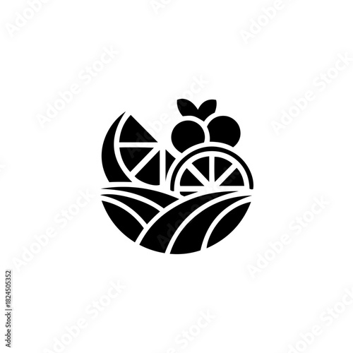 Citrus fruit and field logo
