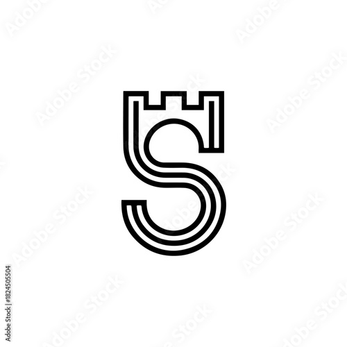 Stylized 's' with castle top