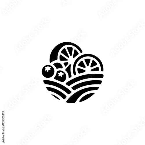 Abstract fruit and field design