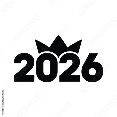2026 year with crown silhouette