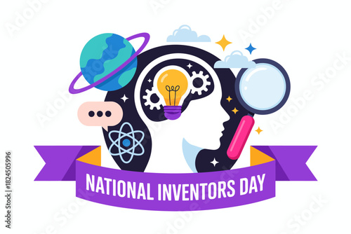 National inventors day creative mind concept and innovation