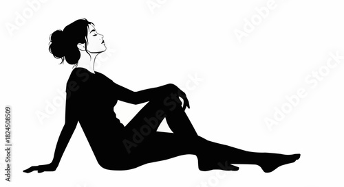 Elegant Silhouette - A Woman in Contemplation.