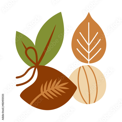 jute and hemp fiber textures in earth tones