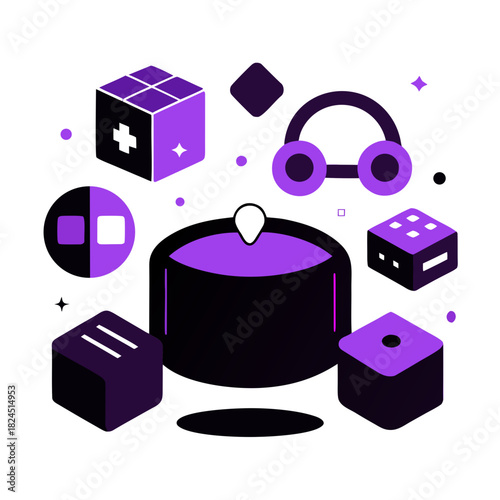 VR headsets and immersive environment elements