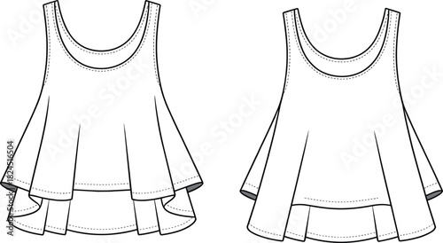 short dress vector illustration CAD template short dress CAD illustration vector