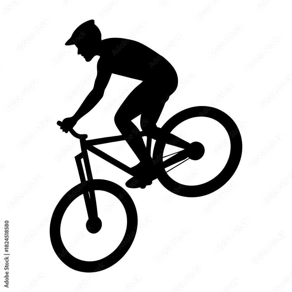 Fototapeta premium silhouette of a biker