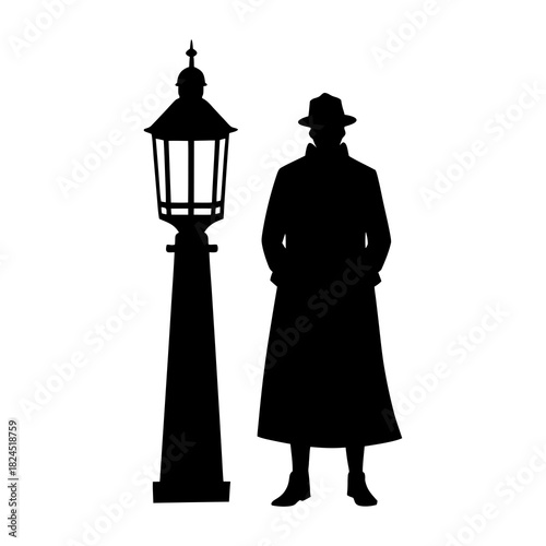 melancholic silhouette of a lighthouse keeper