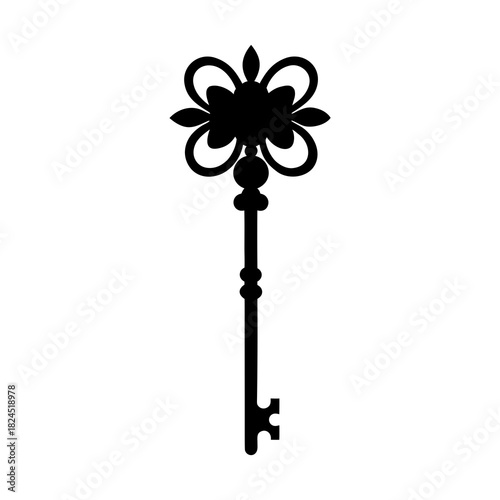 vintage key silhouette