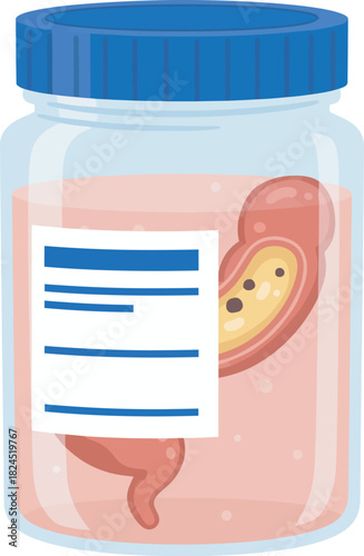 jar with stomach organ, blue lid clip art preview