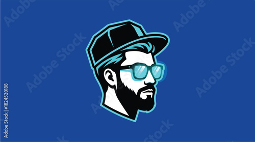 Stylish Man with Beard and Glasses Wearing a Cap.