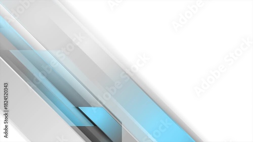 Blue and grey diagonal elements, geometric tech abstract background. Seamless looping motion design. Video animation Ultra HD 4K 3840x2160