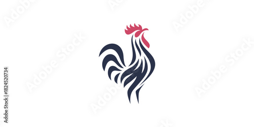 Unique Premium Abstract Silhouette of a Rooster Logo Design Illustration Template
