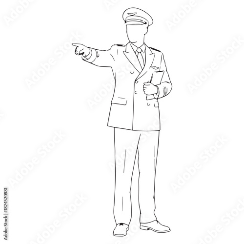 Dedicated Pilot Line Art – Pilot Vector Outline with Smooth Technical Aircrew Lines – Pilot Drawing – Vector of Pilot – Pilot Sketch