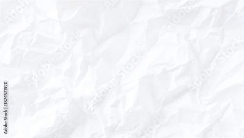 Textured background of white crumpled paper showing intricate creases and shadows Vector, illustration