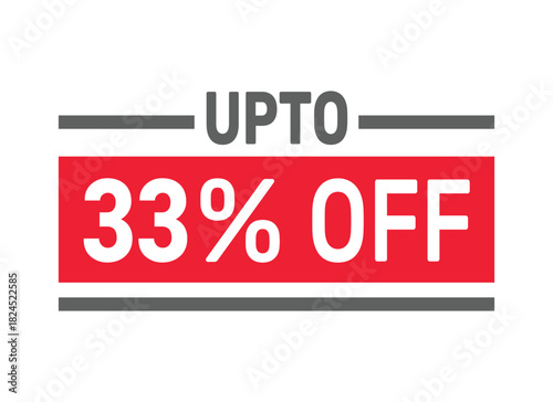Up to 33% Off sale offer text design icon vector illustration