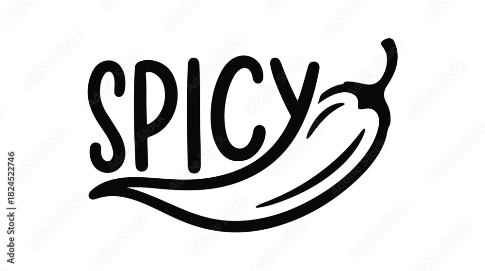 Obraz premium Spicy Chili Pepper Word Art Design.