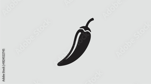 Simple black chili pepper icon on a light gray background.