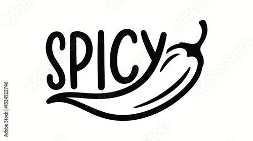 Spicy Chili Pepper Word Art Design.