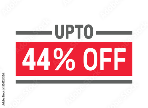 Up to 44% Off sale offer text design icon vector illustration