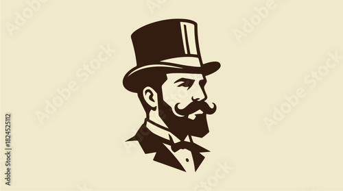Elegant Gentleman with Top Hat and Moustache.