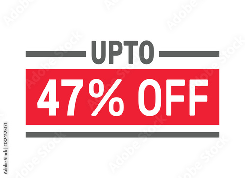 Up to 47% Off sale offer text design icon vector illustration