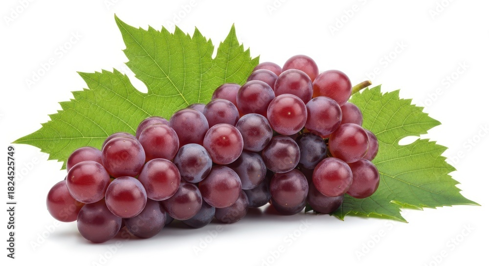 Fototapeta premium purple grape, isolated on white background, clipping path, full depth of field