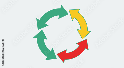 Colorful circular arrow diagram representing a continuous cycle, workflow, or process.