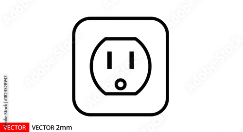A simple black outline icon of a grounded electrical power outlet, isolated on a white background.