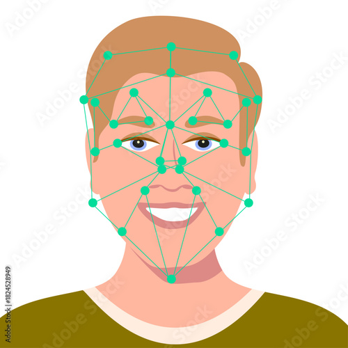 Verification ID is an illustration of Verification ID using system of face recognition and personal ID. The concept is take a photo by holding their own ID to get verified. Vector illustration.