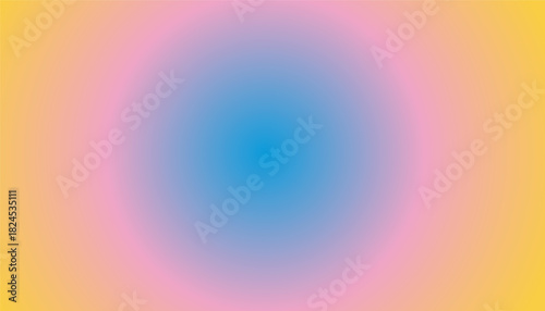 Circular pastel rainbow sweetgradient. Light blue, pink and yellow color vector banner. Pastel gradient sky pattern. Blurred light fuzz colorful gradient background. Vector