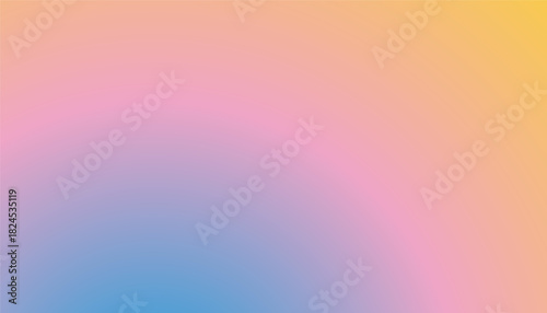 Pastel rainbow sweetgradient. Light blue, pink and yellow color vector banner. Pastel gradient sky pattern. Blurred light fuzz colorful gradient background. Vector
