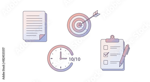 Goal target checklist document time management planning strategy success achievement productivity deadline task