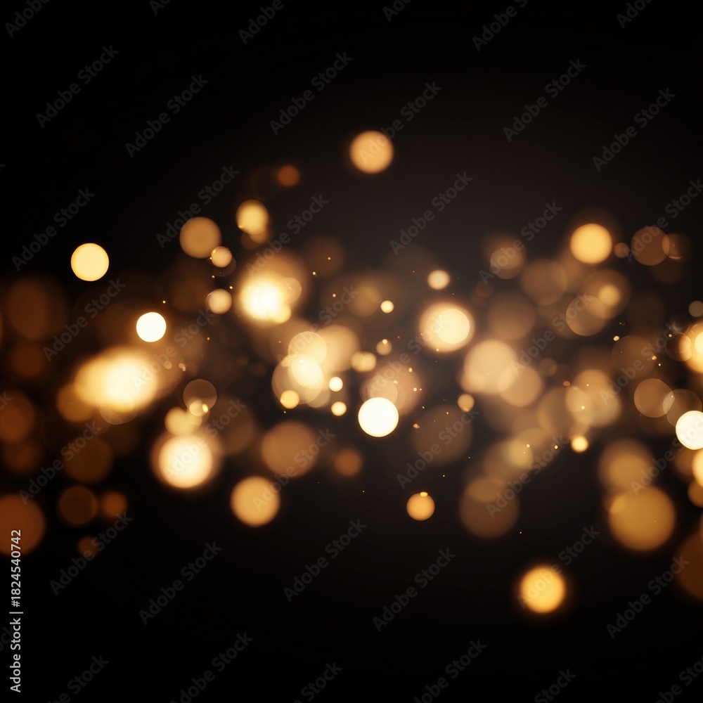 Fototapeta premium Warm glowing bokeh lights on dark background