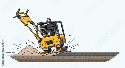 Illustration of a screening plant separating materials into piles.
