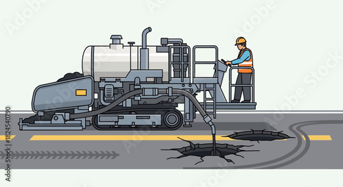 Illustration of a screening plant separating materials into piles.