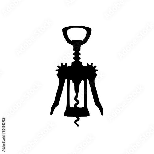 Wine Corkscrew Bottle Opener Silhouette