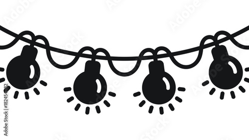 Simple hand drawn string of light bulbs