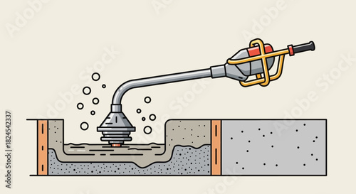 Illustration of a screening plant separating materials into piles.