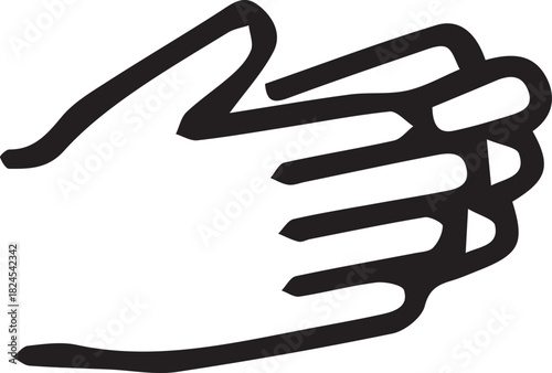 Minimalist black outline of a closed fist, symbolizing power, strength, and determination