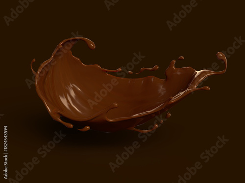 溶けたチョコレートの3Dイラスト