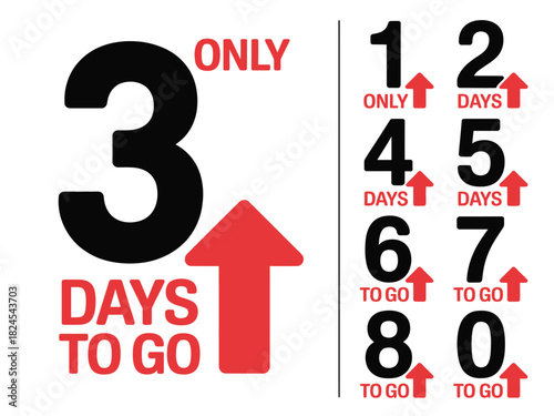 Countdown to an event with only 3 days left to go