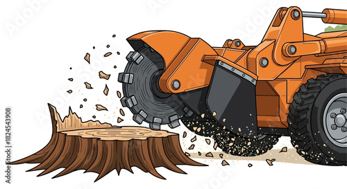 Street sweeper truck cleaning asphalt road with rotating brushes.