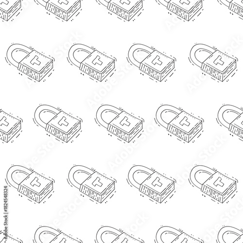 padlock pattern. padlock seamless pattern. doodle padlock background