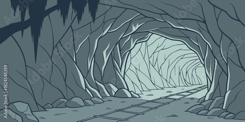 Mammoth Cave passage tunnel vector