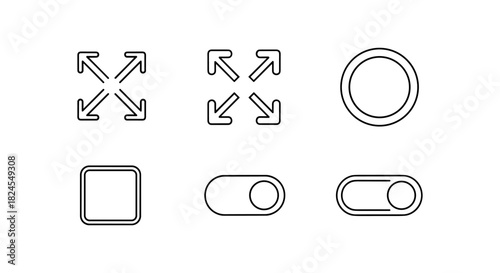 Minimalist user interface elements in linear style for web design