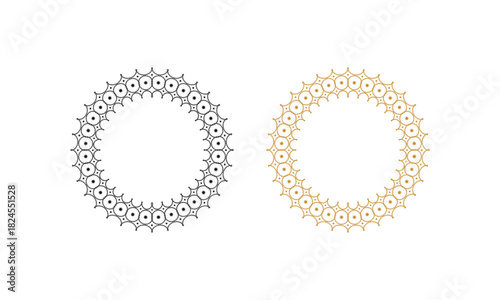 Beautiful Black And golden round Turkish ornament floral Abstract pattern Mandala Stylish Line Art Vector Design