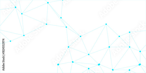Abstract digital network with interconnected blue nodes and lines on a clean white surface. . futuristic connection technology background with dots and lines for desktop. . futuristic connection techn